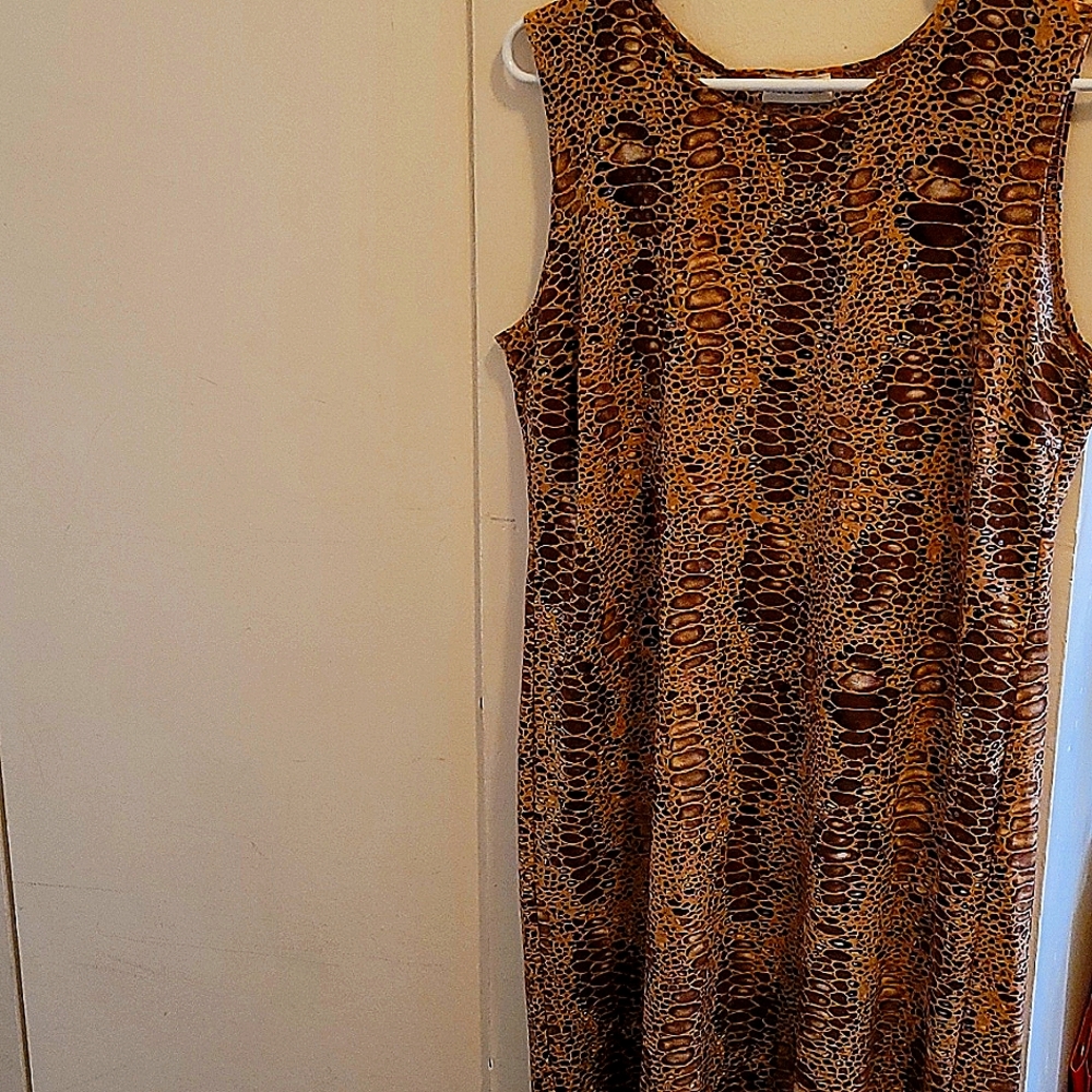 Snake Print Dress Brown Size 12